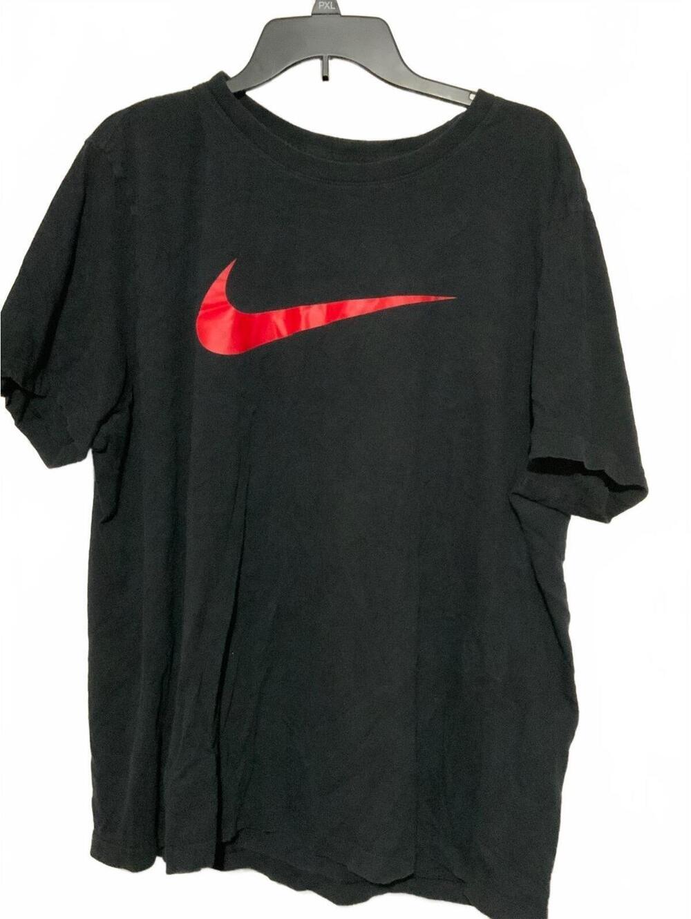 Nike Black T-Shirt with Red Swoosh Logo